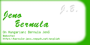 jeno bernula business card